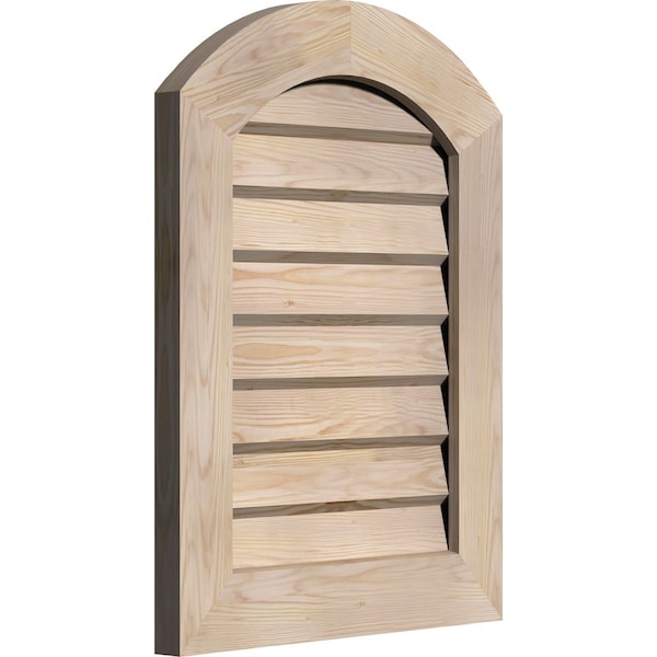 Arch Top Gable Vent Unfinished, Non-Functional, Pine Gable Vent W/Decorative Face Frame, 16W X 36H
